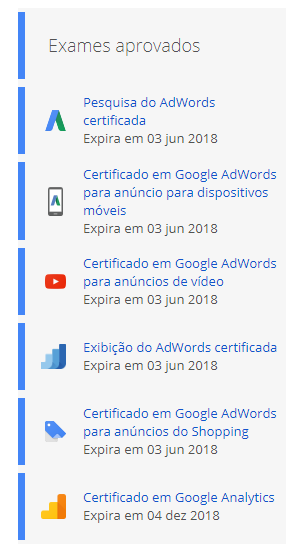 certigicação exame aprovado